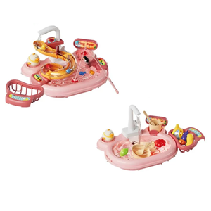 اسباب بازی سینک ظرفشویی و سرسره ماهی صورتی Dream Play Pool 2 in 1_اسباب بازی